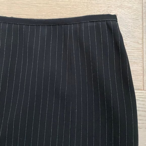 Armani Collezioni Designer Vtg Lined Pinstriped Pencil Skirt Black Cream Sz 8 - Picture 3 of 10